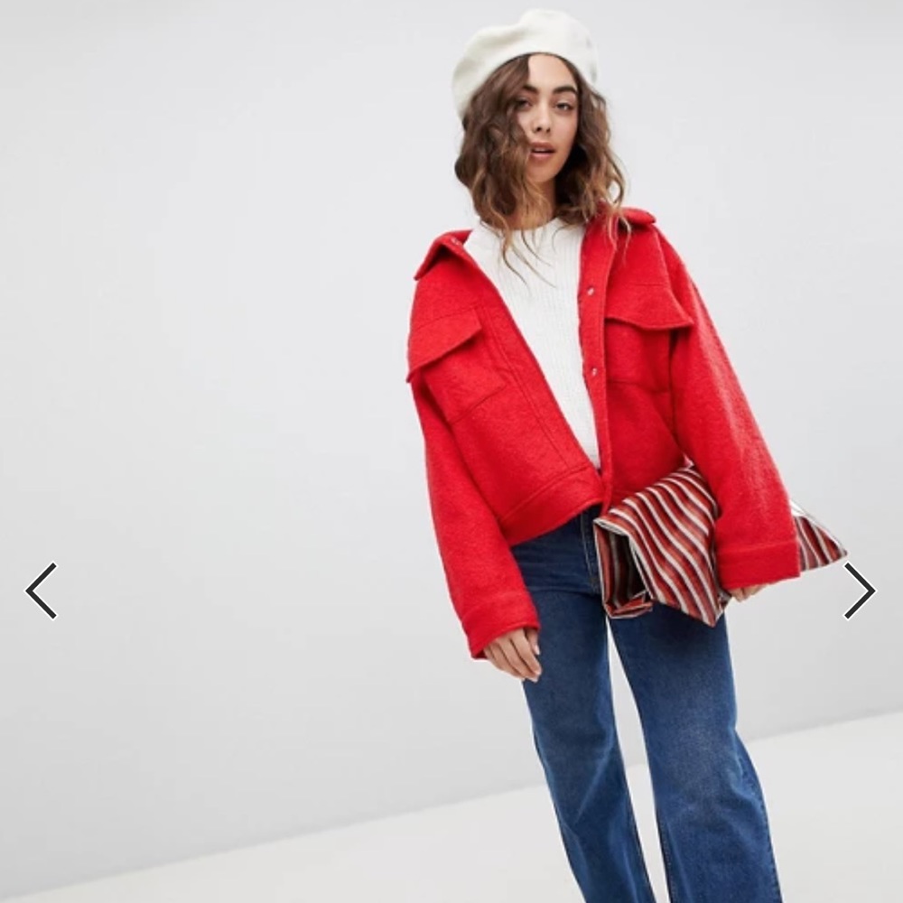 Monki | Red Textured Jacket